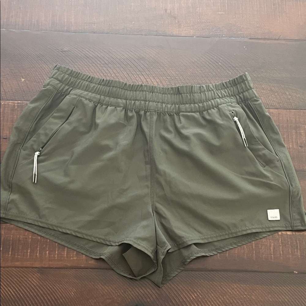 Vuori Dark Green Women's Athletic Shorts